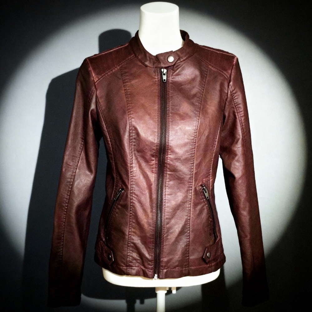 ‼️SALE‼️ NWT Sebby Collection Faux Leather Moto Jacket - Picture 2 of 15